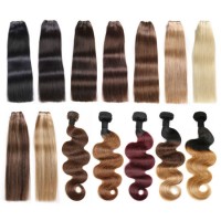 Wholesale Blonde Russian Hair Extensions Virgin Remy Cuticle Aligned Double Drawn Human Hair Weft We