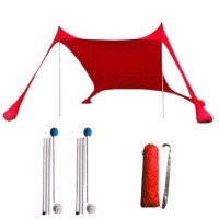 Portable Beach Tent with Sand Anchor  Fashion Shade Tent  Beach Sunshade with 100% Lycra UV Protecti