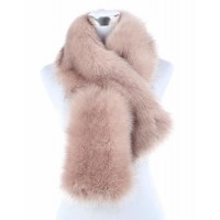 BSCI Audit Custom Women Warm Pink Scarf Ladies Fox Fur Scarf
