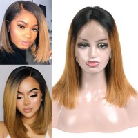 Short Bob Wigs Human Hair Lace Front Wigs for Black Women 100% Brazilian Virgin Hair Remy Silky Stra