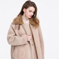 Luxury and Sweet Style Overcoat Winter Coat Women Real Wool Fur Coat Ladies
