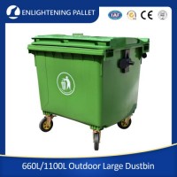 Durable Heavy Duty Large Eco-Friendly Recycle HDPE Yellow Medical 1100L/660L Rubbish Trash Plastic D