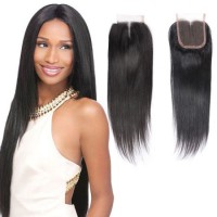 Wendyhair Straight Peruvian Human Hair Virgi Hair 4*4 Lace Closure