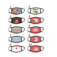 Christmas Custom Printing Polyester Cotton Dustproof Protective Face Mask