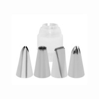 Icing Piping Nozzles with Coupler Set  5 Piece Cake Designer Tips  DIY Cup Cakes Pastry Fondant Fros