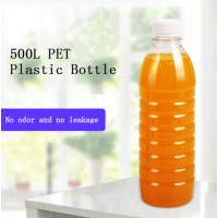 16oz Disposable Clear Pet Plastic Juice Bottle with Screw Cap