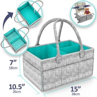 Baby Diaper Caddy Organizer - Diaper Tote Bag Nursery Storage Bin Newborn Registry Diaper Caddy