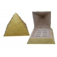 Golden Pyramid-Shaped Cigar Humidor