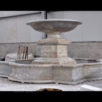 Outdoor Hand Carved Stone Pedestal Water Garden Fountain (GSF-501)