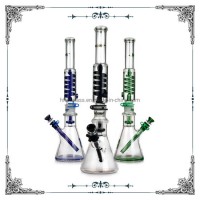 19 Inches Tall Glass Freezable Glycerein Coil Smoking Pipes Showerhead Perc Glass Big Water Pipes
