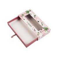 Customized Two Color Printing Ribbon Tie Decoration Drawer Box with Pull-out Tray for Wedding