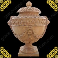 Natural Stone Urn  Garden Planter  Marble Flower Pot (GS-FL-016)