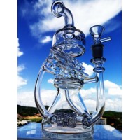 2016 Enjoylife in-Line Diffused Glass Water Pipe Hammer Bubbler Oil Rigs Smoking Pipe Recycle Percol