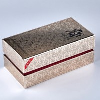 Luxury MDF Base and Lid Hollow Wine Box Paper Box with Sponger Insert