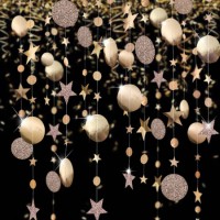 Christmas Decorations for Home 4m Twinkle Star Snowflake Paper Garlands Pendant New Year 2021 Decor
