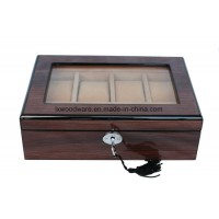 Brown Glossy Wooden Watch Display Case