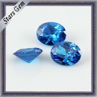 Swiss Blue Oval Shape Cubic Zirconia for Jewelry