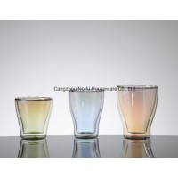 Eleectroplate Colored Borosilicate Glass Cup Juice Water Coffee Wine Milk