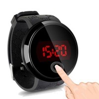 Student Fashion Waterproof LED Round Touch Screen Day Date Silicone Wrist Watch Relogio Digital Spor