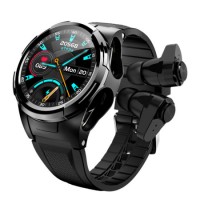 High End Luxury 2 in 1 Round Full Touch Screen Smartwatch with Invisible Wireless Earbuds