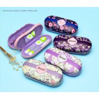 Creative Multi-Layer Hard Protective Case with Flocking Liner for Eyeglasses and Contact Lenses