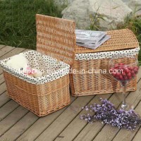 Natural Color Rectangular Wicker Laundry Basket with Eco-Friendly Liner