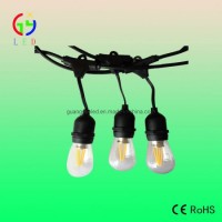 Clear LED S14 Filament Bulbs in Cone Construction  LED S14 Outdoor Light String for Patio or Lawn Pu