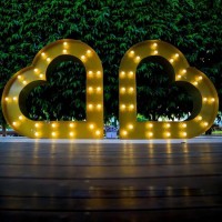 Custom Made Wedding Decoration Heart Shape LED Marquee Letters Lights