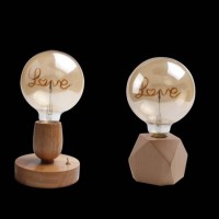LED Filament Bulb G125 with Letter Word Include Desk Base