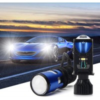 H4 9003 LED Headlight Bulbs with Projector Lens High Low Beam Left-Hand Driver 70W 10000lm 6000K Hb2