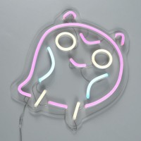 Pink Animal Neon Sign for Halloween Day Advertising