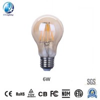 Amber Color LED Lighting LED Filament Lamp A60 6W for Decorative Places