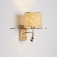 Jlw-701 Indoor Home Decorative Modern Fabric Wall Lamp UL for Hotel Mounted Lamp with Reading Light