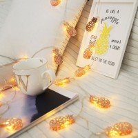 LED Pineapple Metal String Light Battery Operated Fairy Lamp Gift