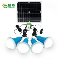 52 LED 30W/11V Indoor Outdoor Solar Power Panel Generator Kit USB Charger Home System+4 LED Bulbs Em