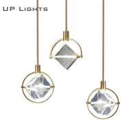 Modern Decoration Luxury Classic Lighting Fixture Lamp Gold Metal Square K9 Crystal LED Chandeliers