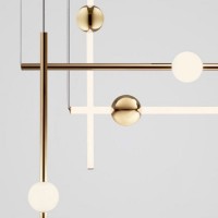 Modern Gold Cylindrical Glass LED Pendant Lights Living Room Dining Room Kitchen Hanging Lamp (DW-D8