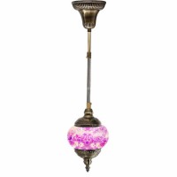 Mosaic Lamp Modern Light Gallery Chandelier Simple Circular Ring Decoration Pendant Lamp (Purple)