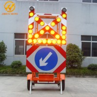 Highway Construction Arrow Board Mounted Trailer Strobe Lighting Car Triangle Warning Sign