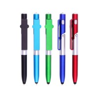 Phone Holder Ball Pen Multifunctional LED Light Touch Pen