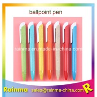 Retractable Color Wheat Straw Logo Pen for Promotional Gift