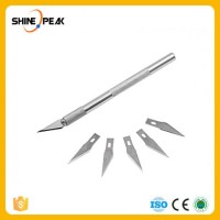 Non-Slip Metal Scalpel Knife Tools Kit Cutter Engraving Craft Knives+5PCS Blades Mobile Phone PCB DI