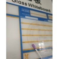 School  Office Tempered Glass Writing Board  Glass Panel Writing White Board with Calendar