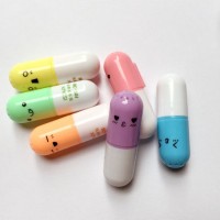 Mini Plastic Pill Shape Highlighter  Multi-Colored Fluorescent Pen