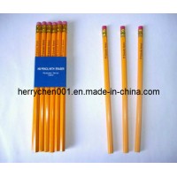 Hb No. 2 Yellow Oil Paint Wood Pencil with Eraser Tip  Sky-012