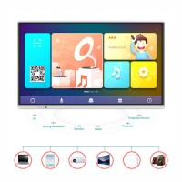 T6h55D 55 Inch Anti Glare Glass Android+Windows Dual System All-in-on Interacitve Touch Screen White