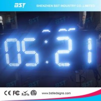 White Colour Large Digital LED Wall Clock for Outdoor