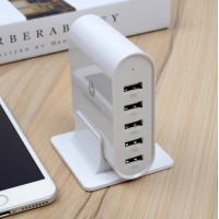 2020 Custom Universal Multi 5 USB Port 35.5W 2.4A Multi Device USB Charging Station for All Mobile P