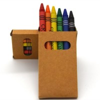 Kid's Stationery Safety Drawing High Quality Round Shape Non-Toxic 6 Colors Premium Wax Crayon