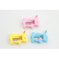 Hot Sale Assorted Color Beautiful Animal Rabbit Pencil Sharpener with Single Hole